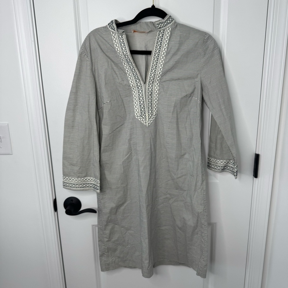 Tory Burch Embroidered Tunic Cotton Mini Dress 6
